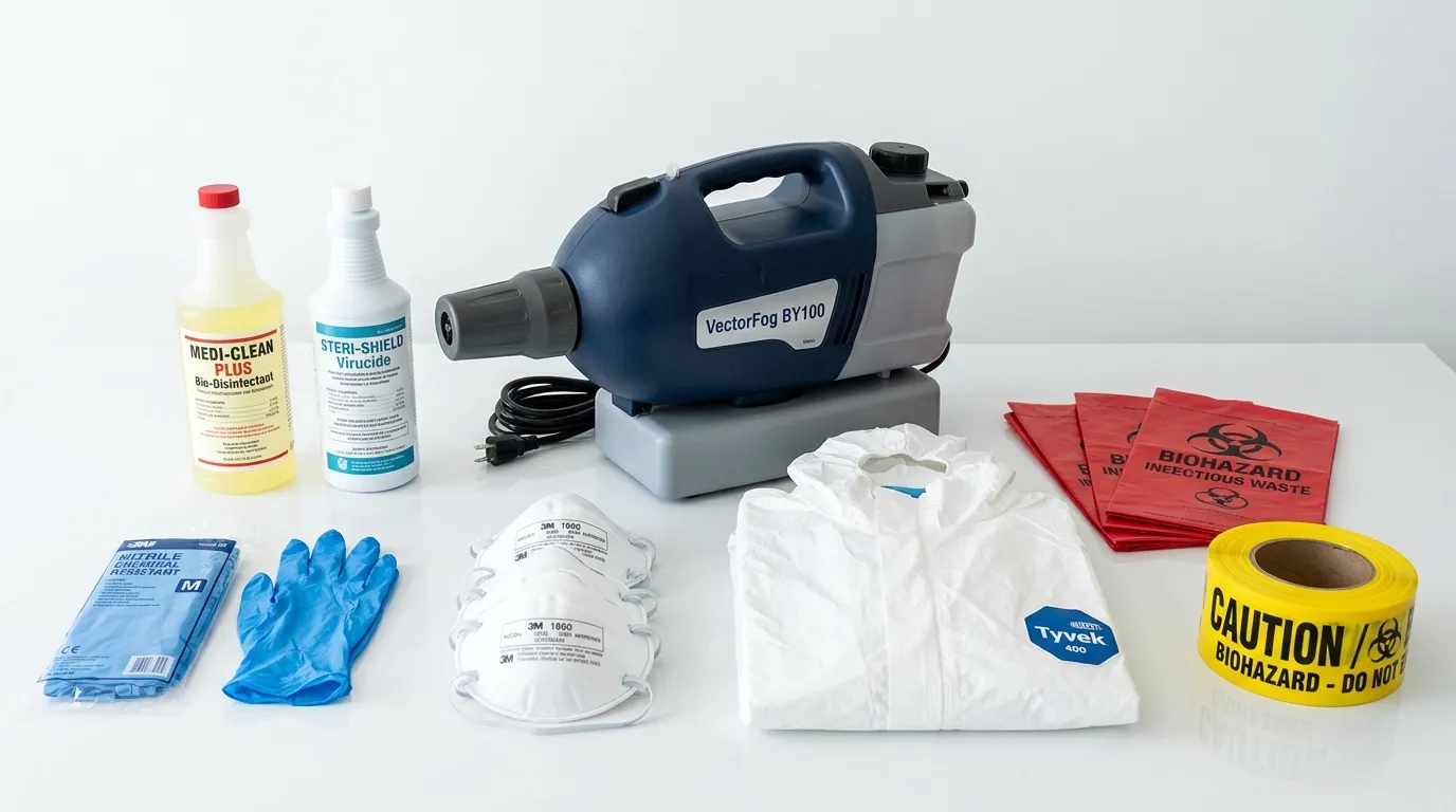 Professional biohazard remediation crew working in Williamston